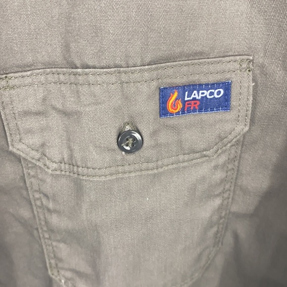 Lapco FR Men's Gray Button-Down Shirt size 3XL Front Pockets Flame Resistant - Picture 4 of 9